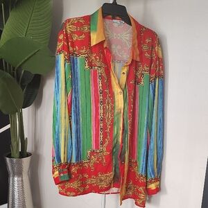 Colorful Striped Button-Up Shirt